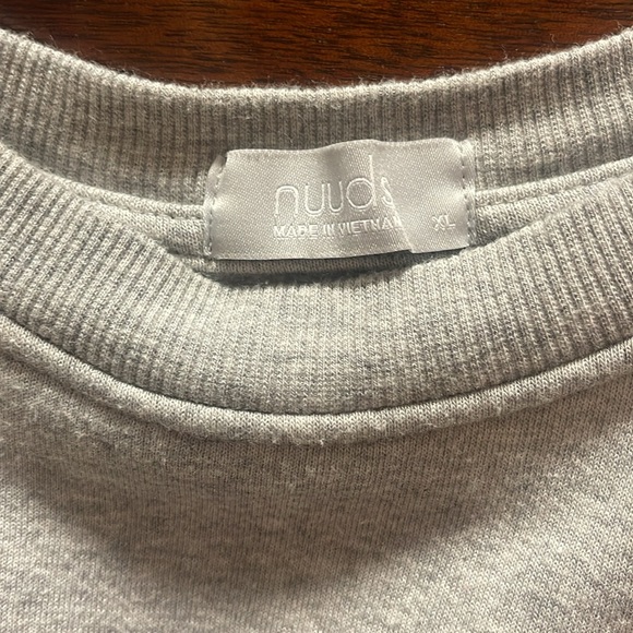 Nuuds Cinched Waist Heathered Grey Vintage Sweater - Picture 2 of 2